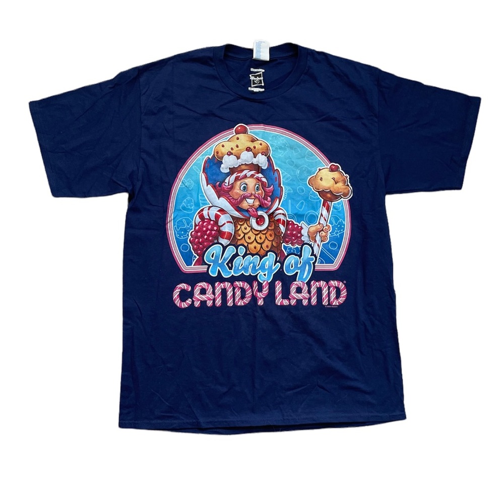 Candyland King of Candy Land unisex graphic print navy tee shirt Sz L Mens